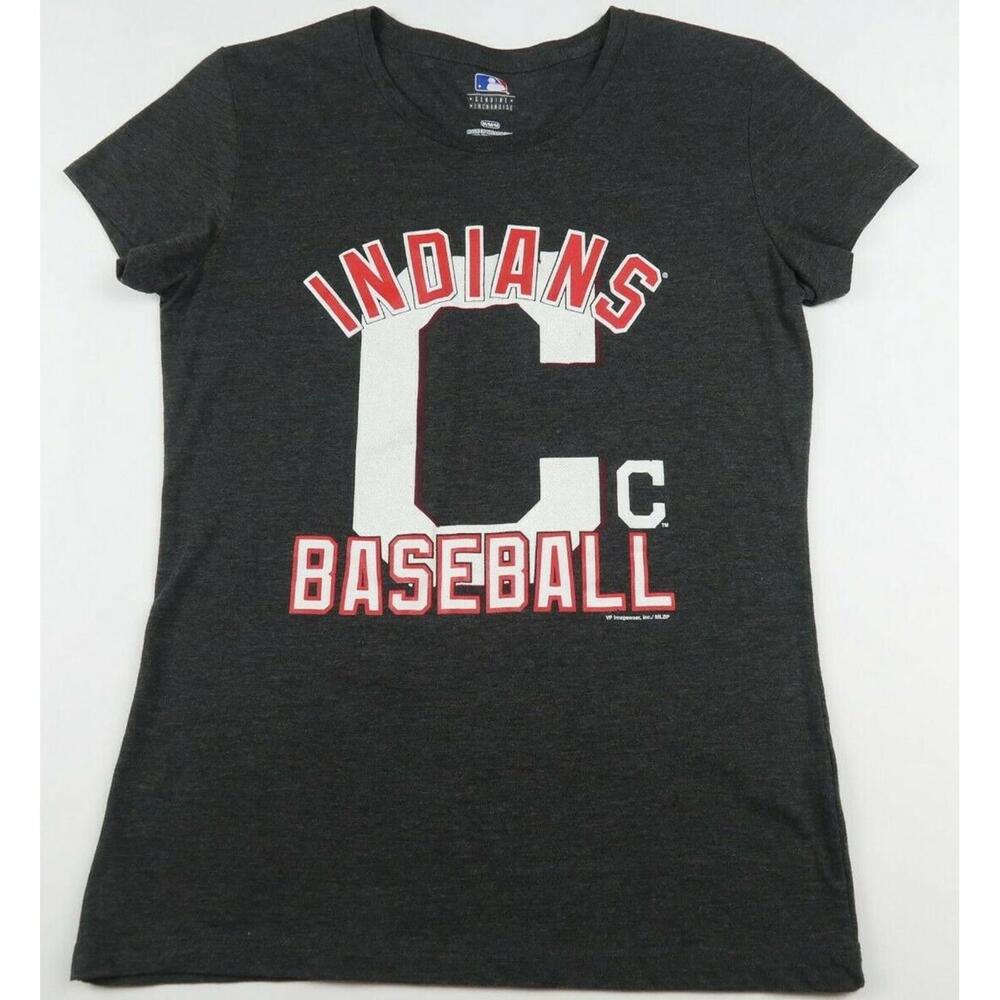 MLB Cleveland Indians Womens Gray T Shirt by Genuine Merchandise M